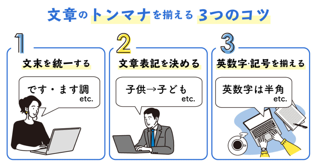 文章のトンマナを揃える3つのコツ